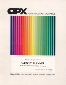 APX Weekly Planner Manual Cover