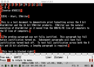 STWriter Edit AtariWriter File Imported Good